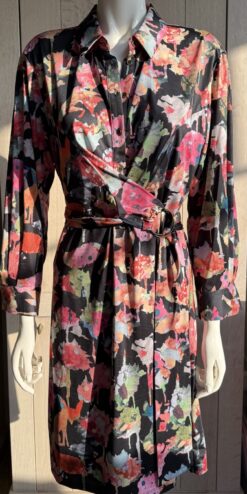 K-Design Jurk X221 P638 Black Multicolor Art - M