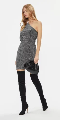 JDY Vilde one shoulder dress blacksilver
